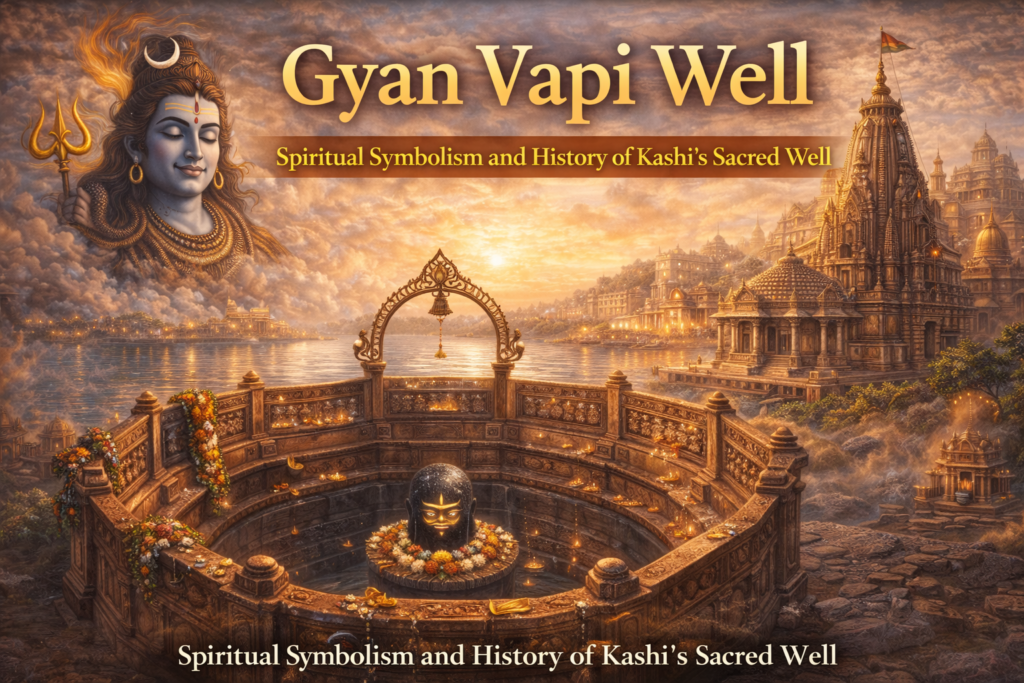 Gyan Vapi Well inside Kashi Vishwanath Temple complex in Varanasi symbolizing hidden Jyotirlinga and spiritual heritage
